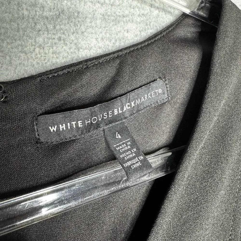 White House Black Market Size 4 Shift Dress Pleated Sleeves Short Cocktail WHBM - Picture 3 of 7